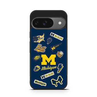 Michigan Wolverines themed decals Google Pixel 9 Series Case