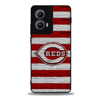 Cincinnati Reds Wooden Style Moto Edge Case