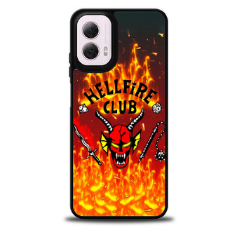 Stranger Things Hellfire Club on Fire Moto G 5G Case