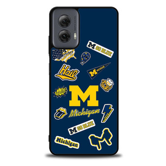 Michigan Wolverines themed decals Moto G Power Case
