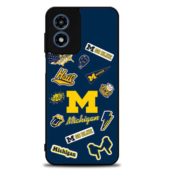 Michigan Wolverines themed decals Motorola Moto G Play 2024 Case