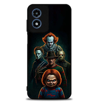 Pennywise Micheal Myers Jason Voorhees and Chucky Motorola Moto G Play 2024 Case