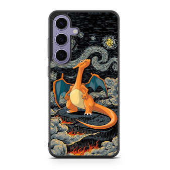 Charizard Inferno Beneath the Starry Night Pokemon Samsung Galaxy S25 Case