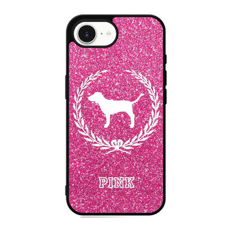 Glitter Pink Dog Logo iPhone 17e Case