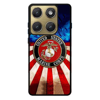 United States Marine Corps on USA Flag Motorola Edge 2026 Case