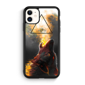 Howling triangle wolf iPhone 11 Case