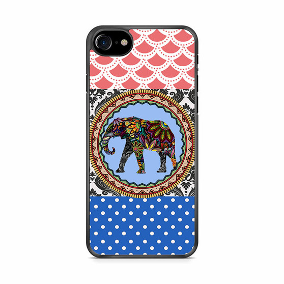 elephant aztec floral art iPhone SE 2020 Case