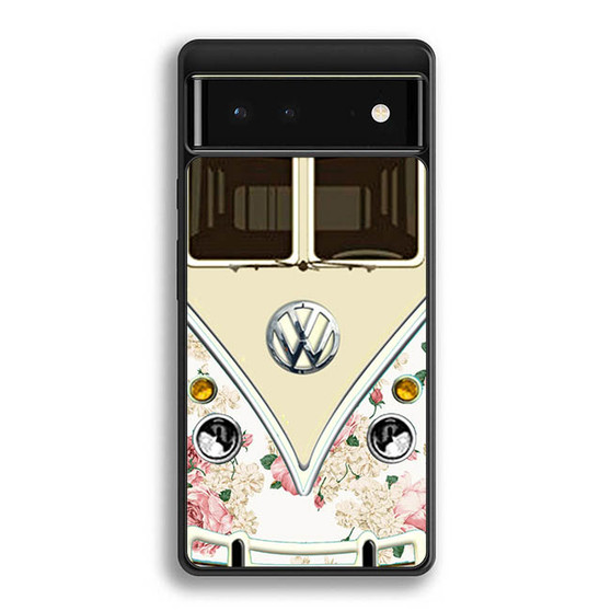 pink floral vw retro bus Google Pixel 6 | Google Pixel 6a | Google Pixel 6 Pro Case