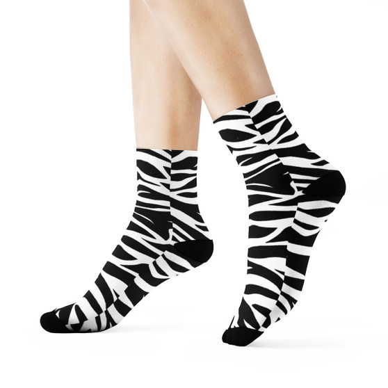 Zebra Pattern Crew Crew Socks