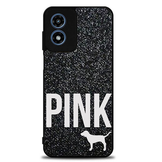 Black Glitter Victoria's Secret Motorola Moto G Play 2024 Case