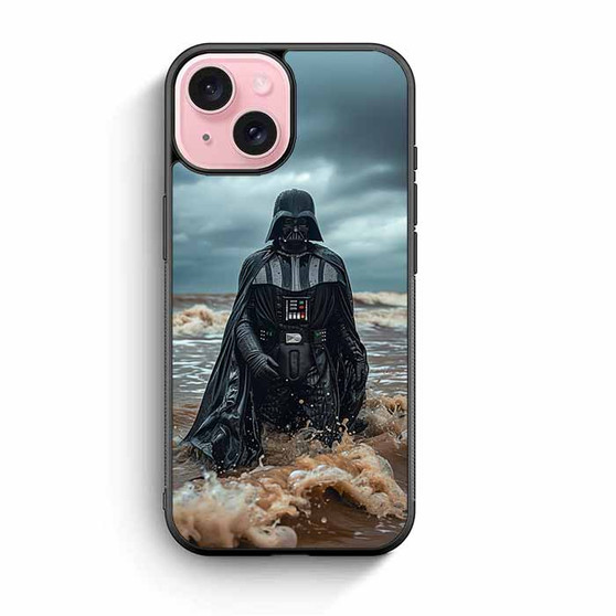 Darth Vader Star Wars in Beach iPhone 15 Case