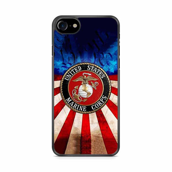 United States Marine Corps on USA Flag iPhone SE 2020 Case