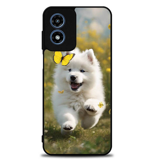 Cute puppy catching butterfly Motorola Moto G Play 2024 Case