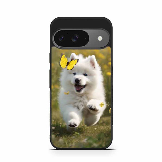 Cute puppy catching butterfly Google Pixel 9 Series Case
