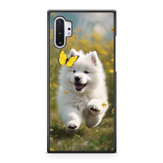 Cute puppy catching butterfly Samsung Galaxy Note 10+ 5G Case