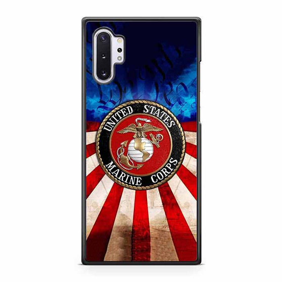 United States Marine Corps on USA Flag Samsung Galaxy Note 10+ 5G Case
