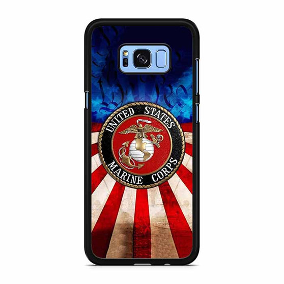 United States Marine Corps on USA Flag Samsung Galaxy S8 | S8+ Case