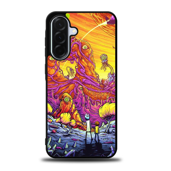 Rick and Morty Fighting Alien Samsung Galaxy A36 5G Case