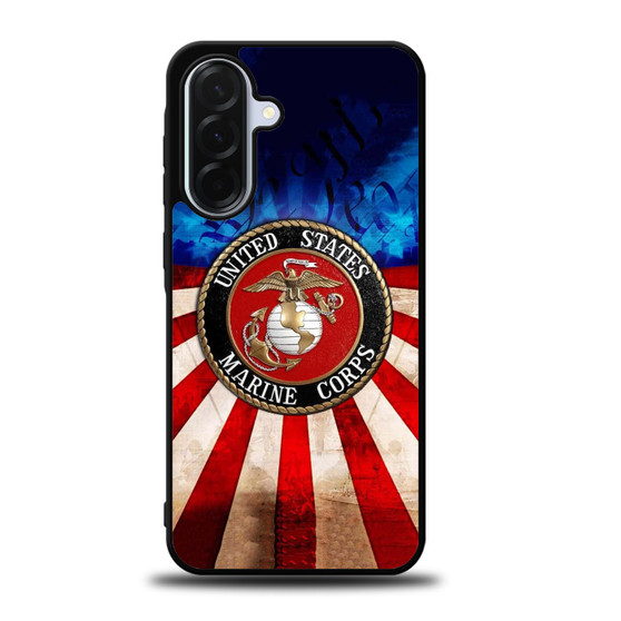 United States Marine Corps on USA Flag Samsung Galaxy A36 5G Case