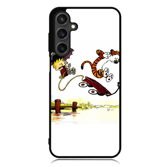 Calvin and Hobbes Playing Together Samsung Galaxy A55 Case