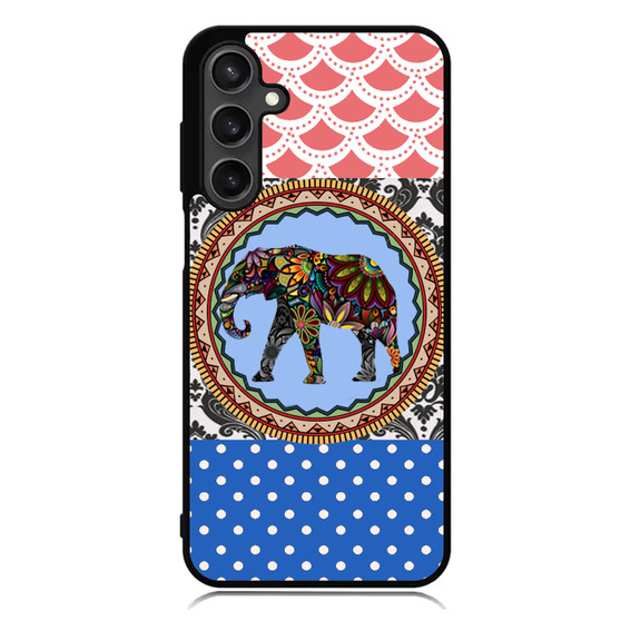 elephant aztec floral art Samsung Galaxy A55 Case