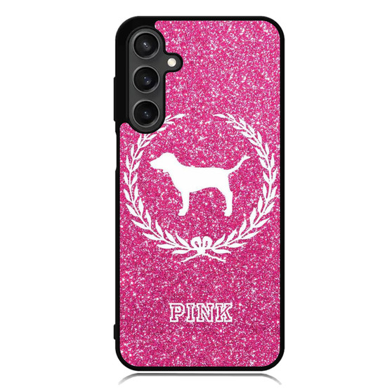 Glitter Pink Dog Logo Samsung Galaxy A55 Case