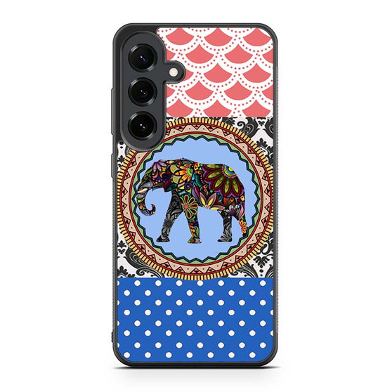 elephant aztec floral art Samsung Galaxy S25 FE Case