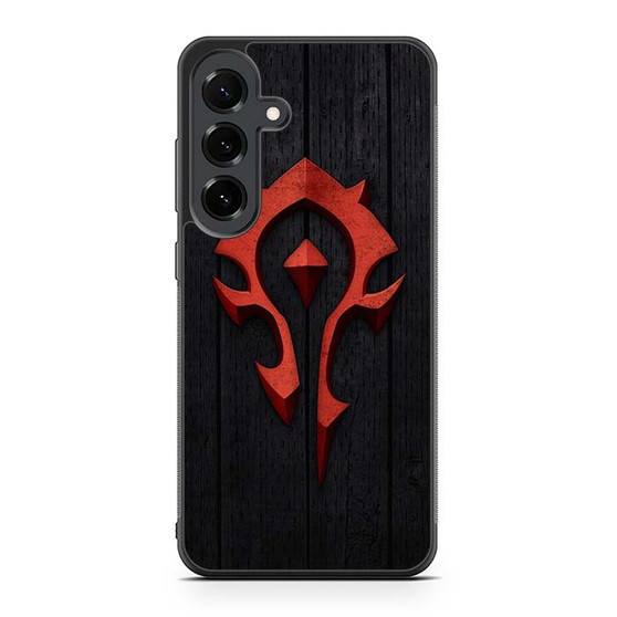 Warcraft With Wooden Pattern Background Samsung Galaxy S25 FE Case