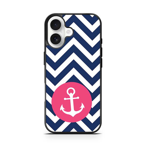 Pink Anchor Chevron iPhone 17 Case