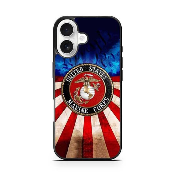 United States Marine Corps on USA Flag iPhone 17 Series Case