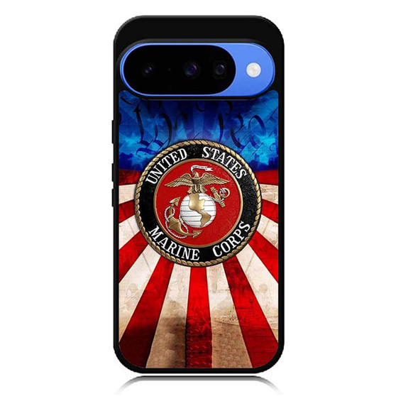 United States Marine Corps on USA Flag Google Pixel 10 Series Case