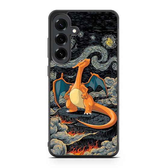 Charizard Inferno Beneath the Starry Night Pokemon Samsung Galaxy S25 FE Case
