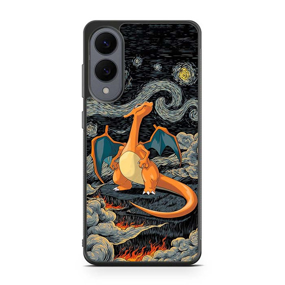 Charizard Inferno Beneath the Starry Night Pokemon Samsung Galaxy S25 Edge Case