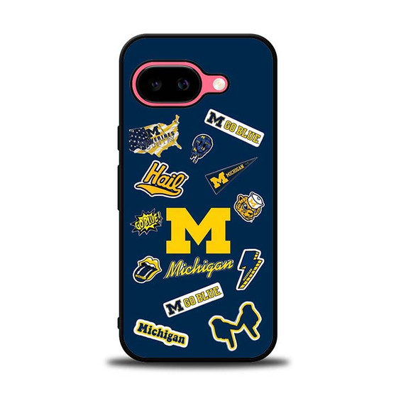 Michigan Wolverines themed decals Google Pixel 9a Case