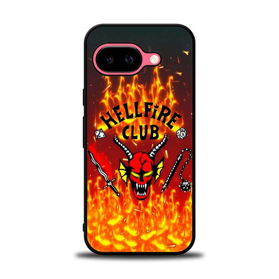 Stranger Things Hellfire Club on Fire Google Pixel 9a Case
