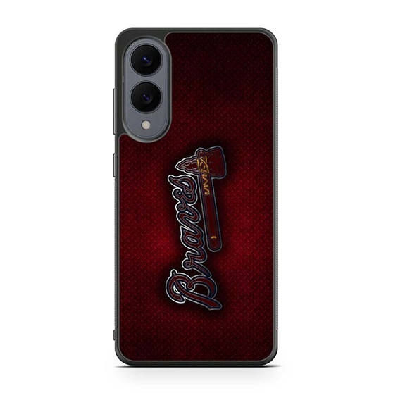 Atlanta Braves Red Metal Style Samsung Galaxy S25 Edge Case