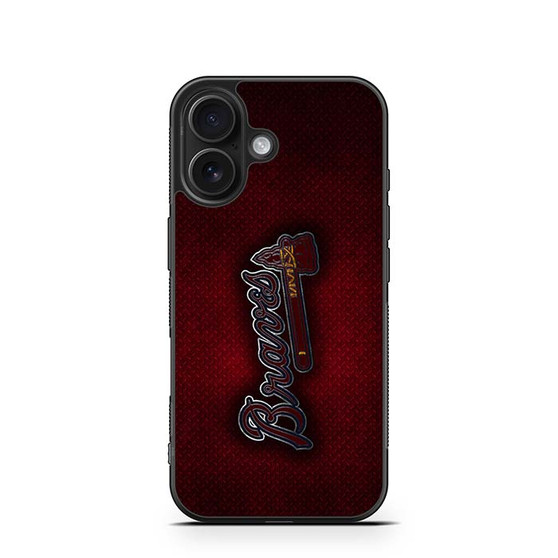 Atlanta Braves Red Metal Style iPhone 16 Series Case