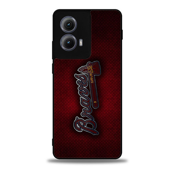 Atlanta Braves Red Metal Style Moto Edge Case