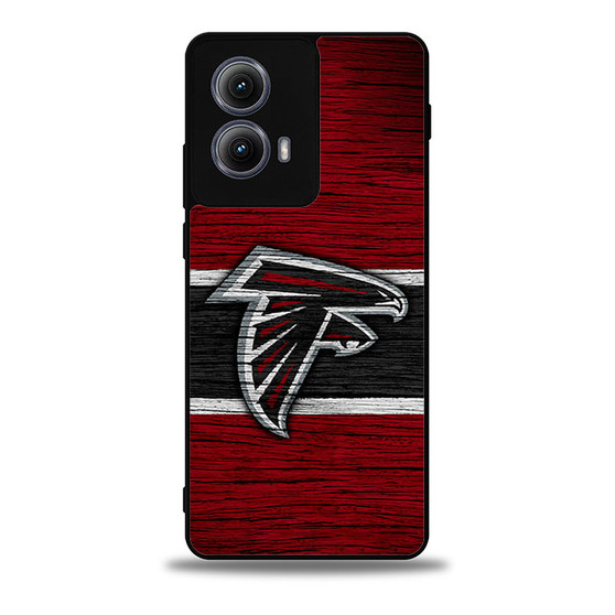Atlanta Falcons Wooden Style Moto Edge Case