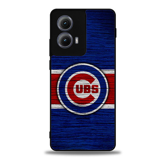 Chicago Cubs Wooden Style Moto Edge Case