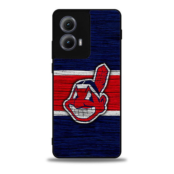 Cleveland Guardians Wooden Style Moto Edge Case