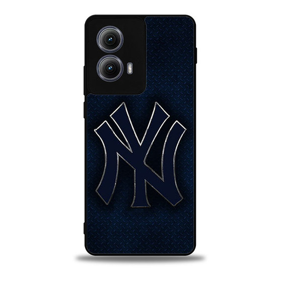 New York Yankees Blue metal Moto Edge Case