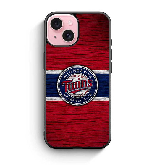 Minnesota Twins Wooden textur iPhone 15 Series Case