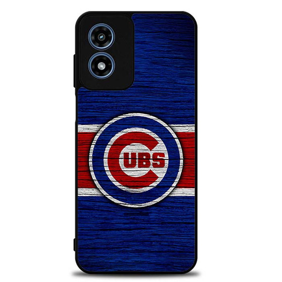 Chicago Cubs Wooden Style Motorola Moto G Play 2024 Case