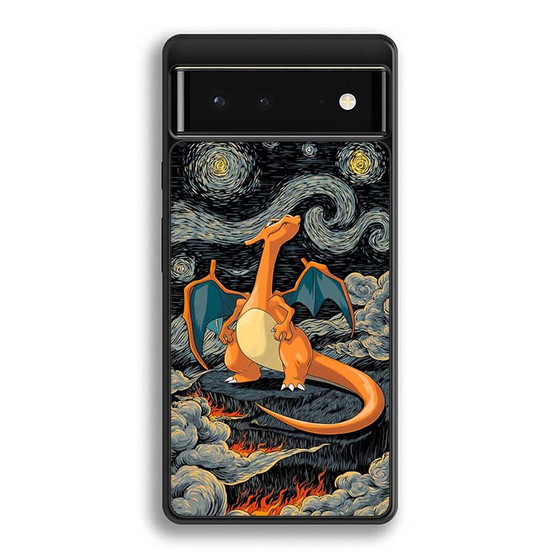 Charizard Inferno Beneath the Starry Night Pokemon Google Pixel 6/ Google Pixel 6a/ Google Pixel 6 Pro Case