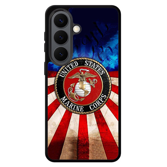 United States Marine Corps on USA Flag Samsung Galaxy S26 Case