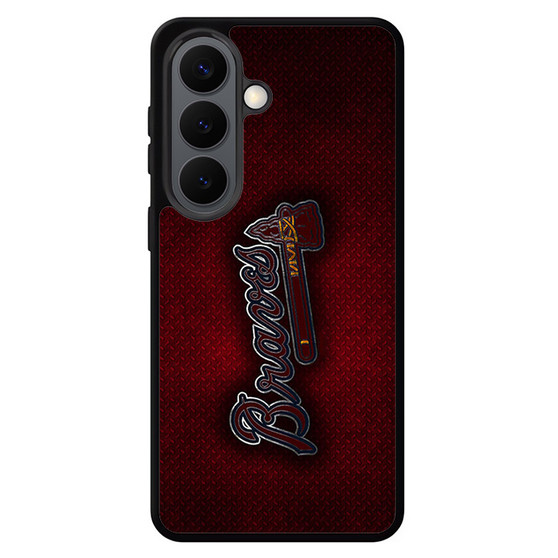 Atlanta Braves Red Metal Style Samsung Galaxy S26 Case