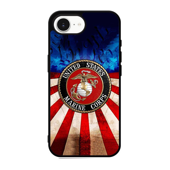 United States Marine Corps on USA Flag iPhone 17e Case