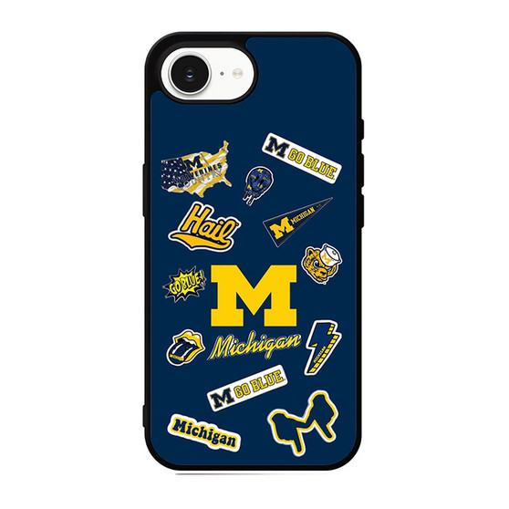 Michigan Wolverines themed decals iPhone 17e Case