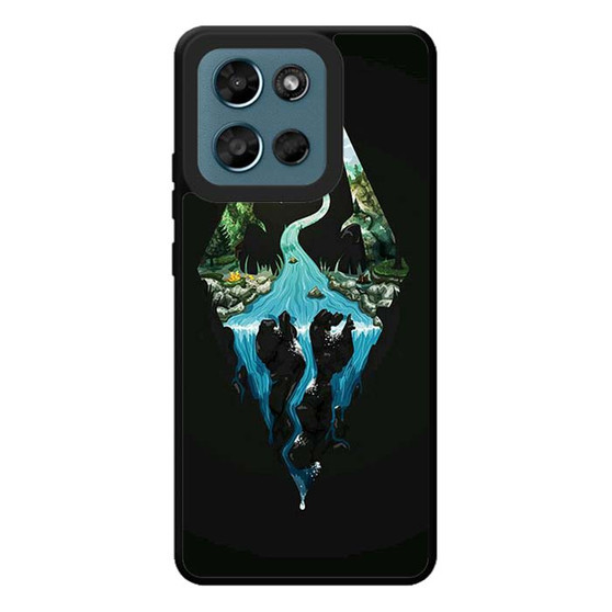 Skyrim Logo in Nature Motorola Moto G Play 2026 Case